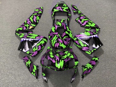 2003-2004 Green and Pink Camo Honda CBR600RR Motorcycle Fairings