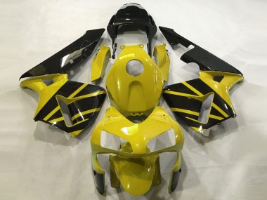 2003-2004 Mustard Yellow & Gloss Black Honda CBR600RR Motorcycle Fairings