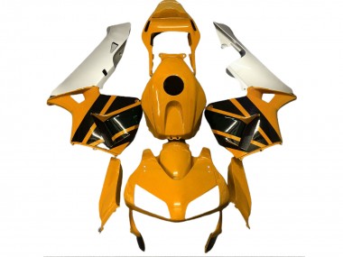 2003-2004 Mustard Yellow & Matte Silver Honda CBR600RR Motorcycle Fairings