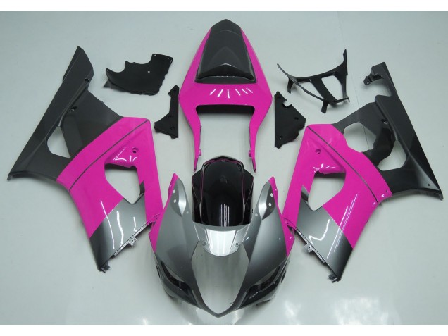 2003-2004 Pink Silver and Black Suzuki GSXR 1000 Motorcycle Fairings