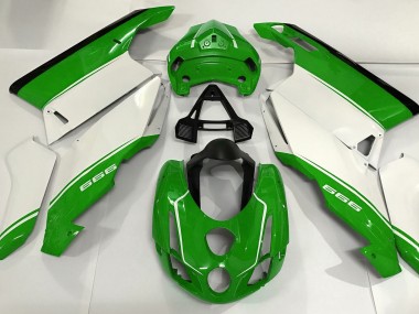 2003-2004 White Green and Black Ducati Ducati 749 999 Motorcycle Fairings