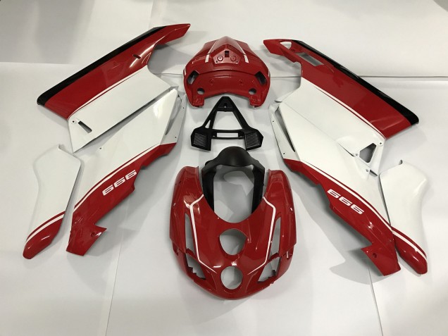 2003-2004 White Red and Black Ducati Ducati 749 999 Motorcycle Fairings