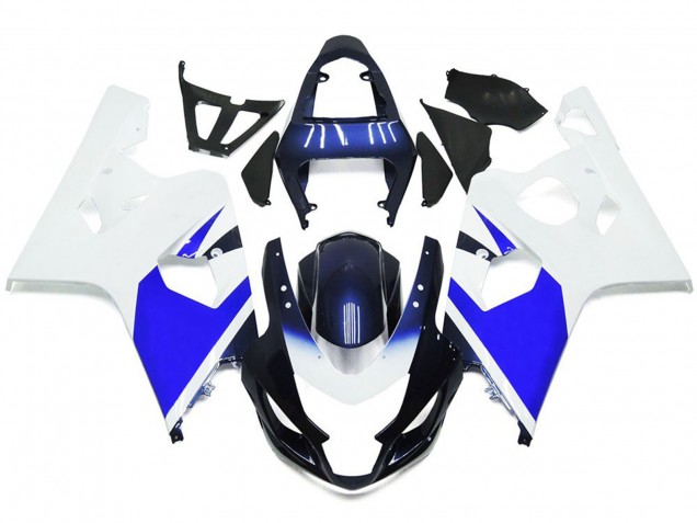 2004-2005 Bright White and Blue Suzuki GSXR 600-750 Motorcycle Fairings