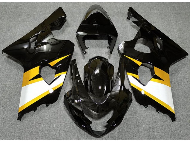 2004-2005 Gloss Black & Yellow Suzuki GSXR 600-750 Motorcycle Fairings