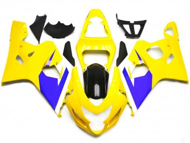 2004-2005 Gloss Yellow and Vibrant Blue Custom Suzuki GSXR 600-750 Motorcycle Fairings
