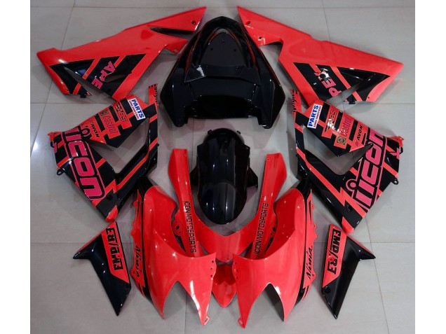 2004-2005 Red and Black & Logos Kawasaki ZX10R Motorcycle Fairings