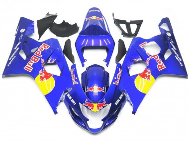 2004-2005 Vibrant Blue Red Bull Style Suzuki GSXR 600-750 Motorcycle Fairings