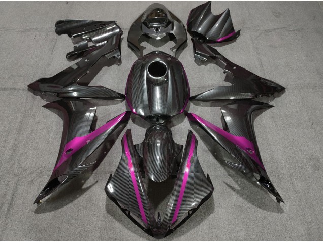 2004-2006 Carbon Fiber Style w Pink Yamaha R1 Motorcycle Fairings