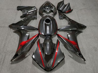 2004-2006 Carbon Fiber Style w Red Yamaha R1 Motorcycle Fairings