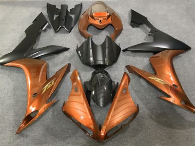2004-2006 Gloss Orange and Carbon Fiber Style Yamaha R1 Motorcycle Fairings