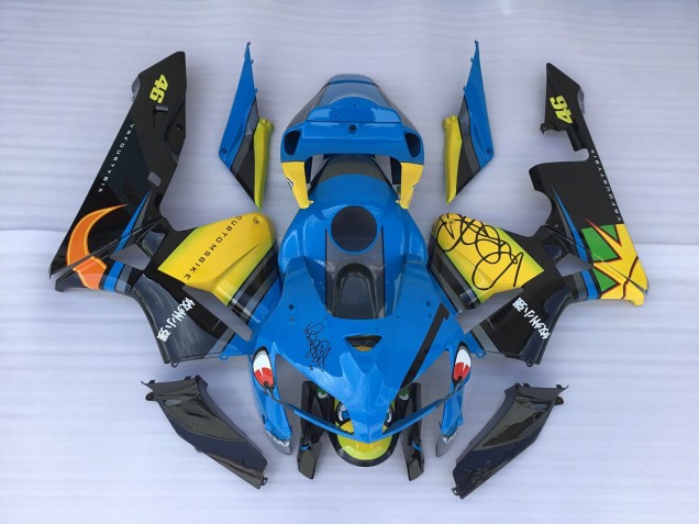 2005-2006 Blue Shark & Yellow Honda CBR600RR Motorcycle Fairings