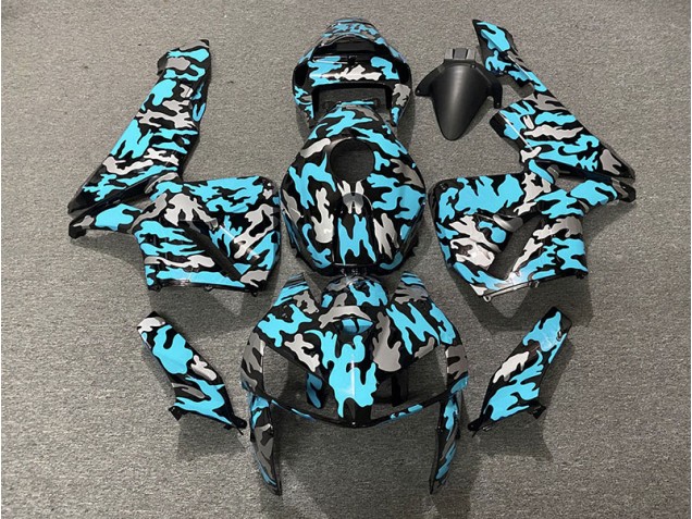 2005-2006 Camo & LIGHT CYAN Honda CBR600RR Motorcycle Fairings