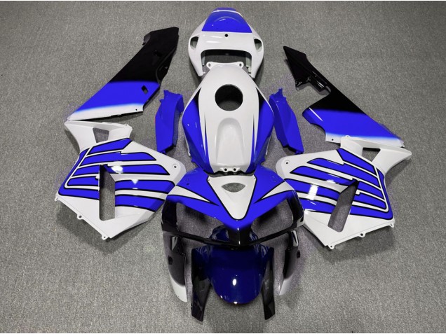 2005-2006 Dark Blue and White Wings Honda CBR600RR Motorcycle Fairings