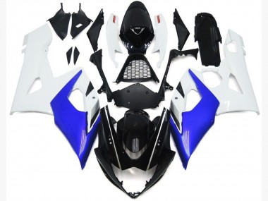 2005-2006 Gloss Blue and White Gloss Lowers Suzuki GSXR 1000 Motorcycle Fairings