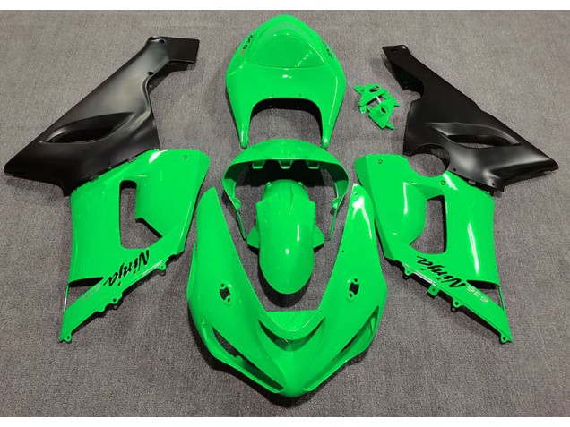 2005-2006 Gloss Green Kawasaki ZX6R Motorcycle Fairings