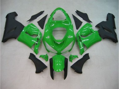 2005-2006 Gloss Green Matte Kawasaki ZX6R Motorcycle Fairings