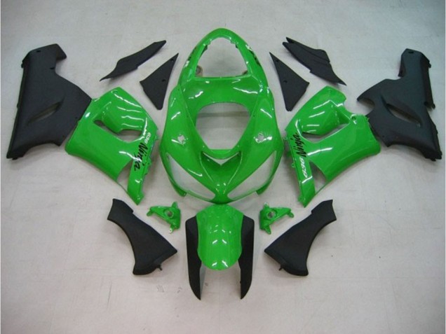 2005-2006 Gloss Green Matte Kawasaki ZX6R Motorcycle Fairings