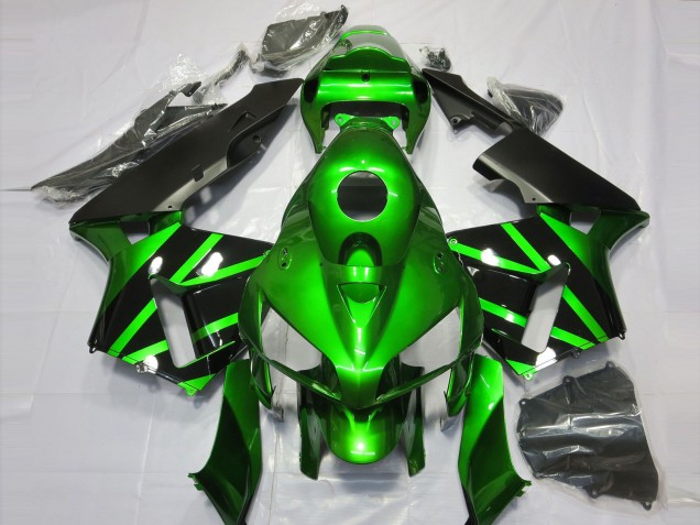 2005-2006 Green and Black Honda CBR600RR Motorcycle Fairings