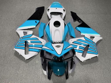 2005-2006 Light Blue and White Wings Honda CBR600RR Motorcycle Fairings