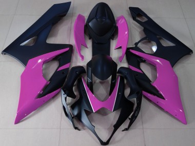 2005-2006 Matte Black & Pink Suzuki GSXR 1000 Motorcycle Fairings