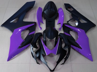 2005-2006 Matte Black & Purple Suzuki GSXR 1000 Motorcycle Fairings