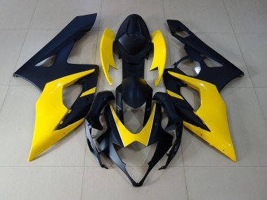 2005-2006 Matte Black & Yellow Suzuki GSXR 1000 Motorcycle Fairings