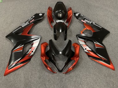 2005-2006 Matte Black and Orange Suzuki GSXR 1000 Motorcycle Fairings