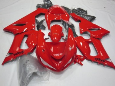 2005-2006 Red Gloss Kawasaki ZX6R Motorcycle Fairings