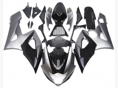 2005-2006 Silver and Gloss Black Style Suzuki GSXR 1000 Motorcycle Fairings