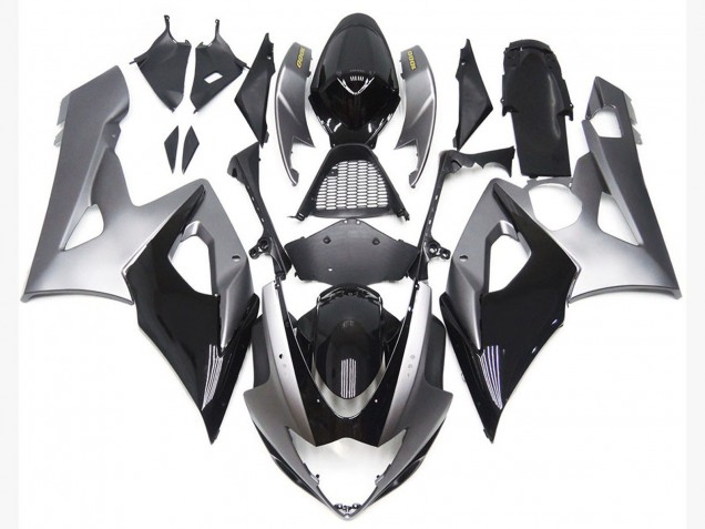 2005-2006 Silver and Gloss Black Style Suzuki GSXR 1000 Motorcycle Fairings