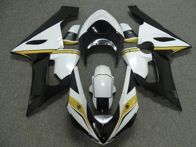 2005-2006 Yellow White and Black Kawasaki ZX6R Motorcycle Fairings