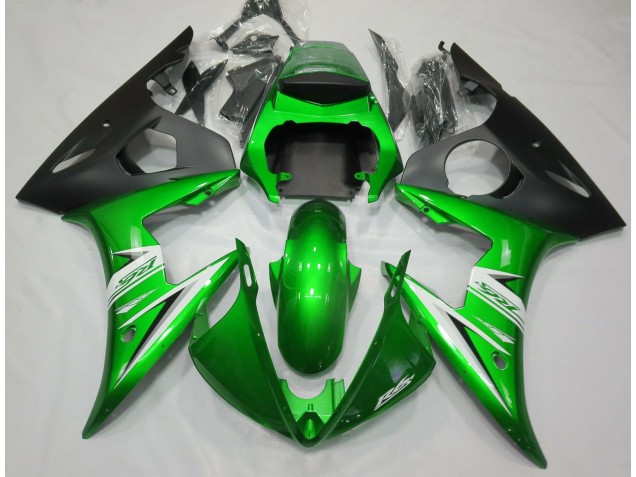 2005 Gloss Green & White Yamaha R6 Motorcycle Fairings