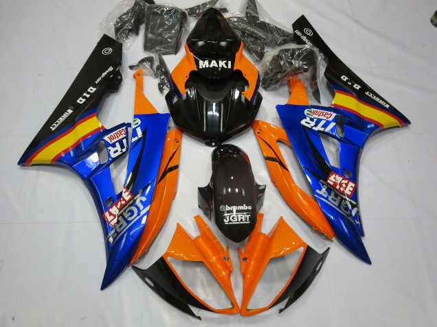 2006-2007 Blue Orange Yamaha R6 Motorcycle Fairings