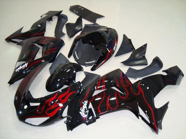 2006-2007 Flame Red Kawasaki ZX10R Motorcycle Fairings