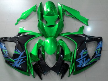 2006-2007 Gloss Green & Black Suzuki GSXR 600-750 Motorcycle Fairings