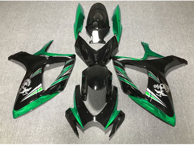 2006-2007 Gloss Green and Black Design Suzuki GSXR 600-750 Motorcycle Fairings
