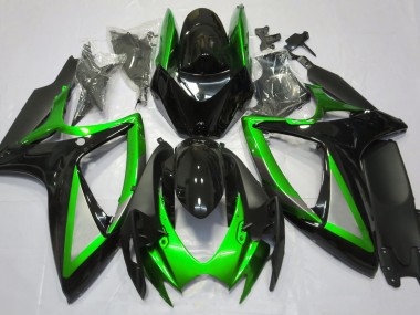 2006-2007 Gloss Green and Black Suzuki GSXR 600-750 Motorcycle Fairings