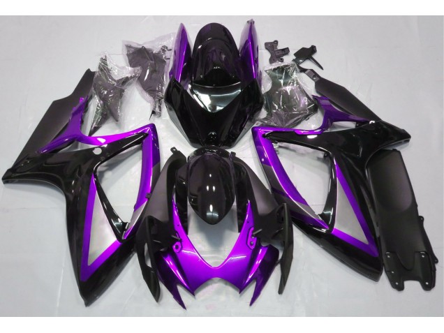 2006-2007 Gloss Purple and Black Suzuki GSXR 600-750 Motorcycle Fairings