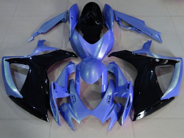 2006-2007 Light Blue and Black Suzuki GSXR 600-750 Motorcycle Fairings