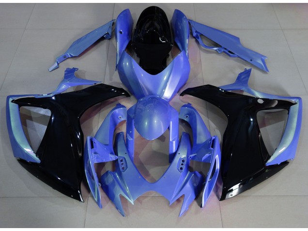 2006-2007 Light Blue and Black Suzuki GSXR 600-750 Motorcycle Fairings