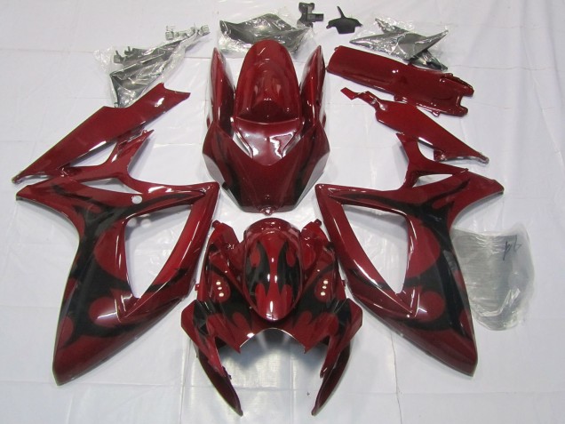 2006-2007 Maroon Red Suzuki GSXR 600-750 Motorcycle Fairings