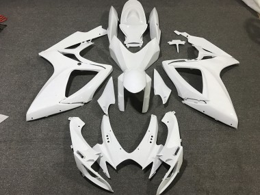 2006-2007 Matte White Suzuki GSXR 600-750 Motorcycle Fairings