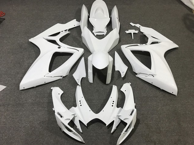 2006-2007 Matte White Suzuki GSXR 600-750 Motorcycle Fairings