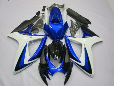 2006-2007 OEM Style White Blue Suzuki GSXR 600-750 Motorcycle Fairings