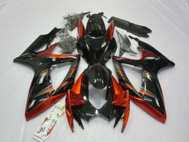 2006-2007 Orange and Black Suzuki GSXR 600-750 Motorcycle Fairings