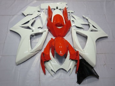2006-2007 Orange and White Suzuki GSXR 600-750 Motorcycle Fairings