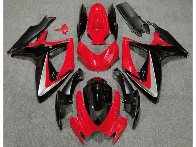 2006-2007 Red Black OEM Style Suzuki GSXR 600-750 Motorcycle Fairings