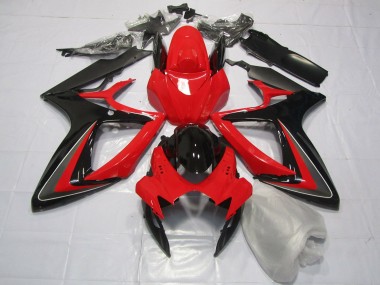 2006-2007 Red Black and Grey Suzuki GSXR 600-750 Motorcycle Fairings