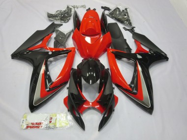 2006-2007 Red and Black Suzuki GSXR 600-750 Motorcycle Fairings