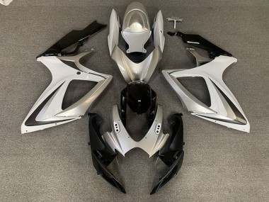 2006-2007 Silver White OEM Style Suzuki GSXR 600-750 Motorcycle Fairings